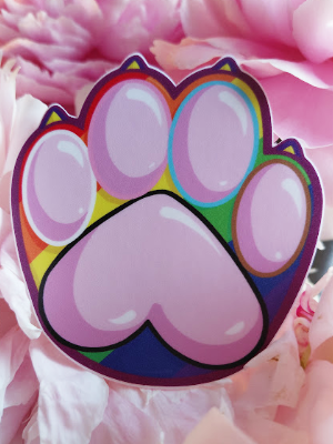 Paw Sticker - Progress Pride Rainbow