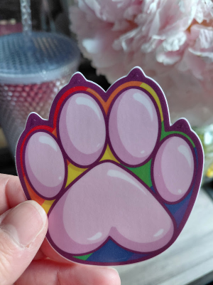 Paw Sticker - Pride Rainbow